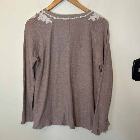 Meadow Rue Anthropologie Rococo Beaded Long Sleeve Top Blouse Size M - Picture 5 of 7